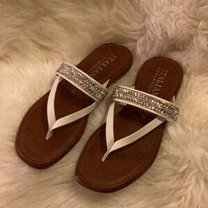 Italian Shoemakers White and Brown Sandals